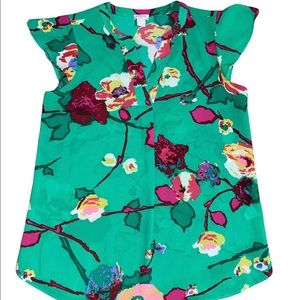J Crew Floral Sleeveless Blouse